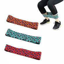 Load image into Gallery viewer, Unisex Leopard Print Yoga Squat Circle Loop Hips Resistance Bands Elastic Workout Fitness Equipment