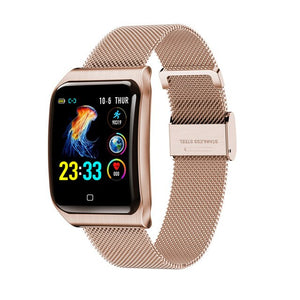 Stainless Steel LED Screen Smart Band Blood Pressure Heart Rate Monitor Smart Watch Health Wristband Home Health Care